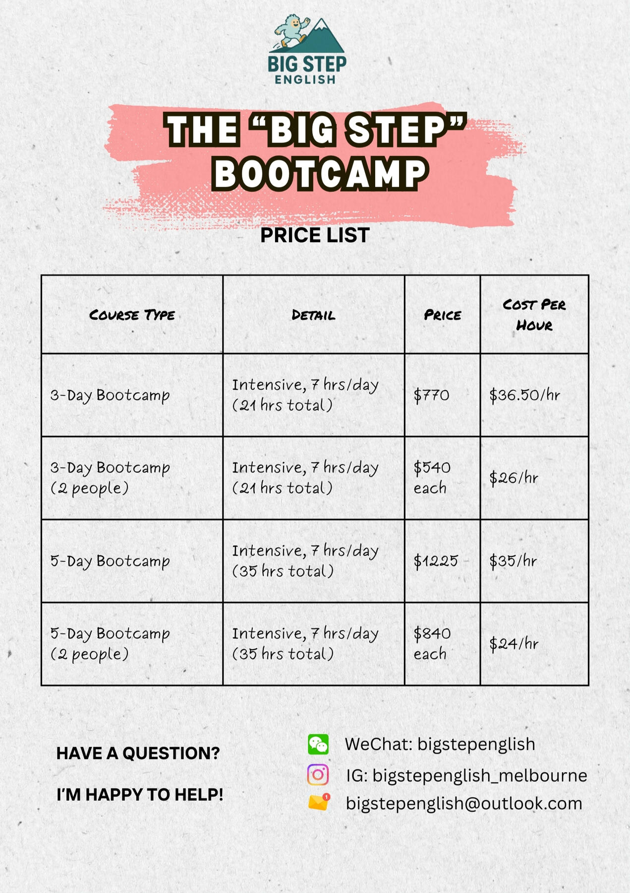 Bootcamp Pricing